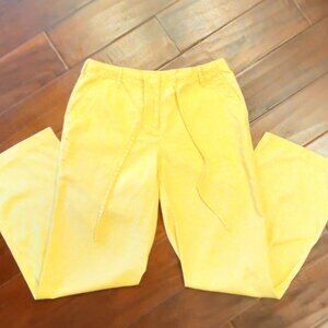 Emma James 💛 Womens Sunny Yellow Pocketed Wide Leg Drawstring Pants ☀
